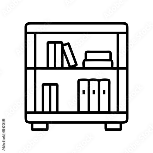 fiction section in library icon, fiction section in library vecto