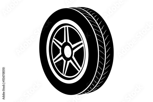 Auto tire isolated on white background