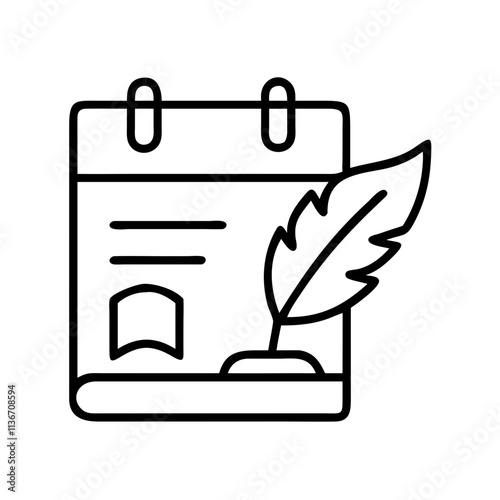 literary festival icon icon, book lovers day line art, book lovers day icon - simple black line art icon of literary festival icon, for book lovers day celebrations. book lovers day vector art.