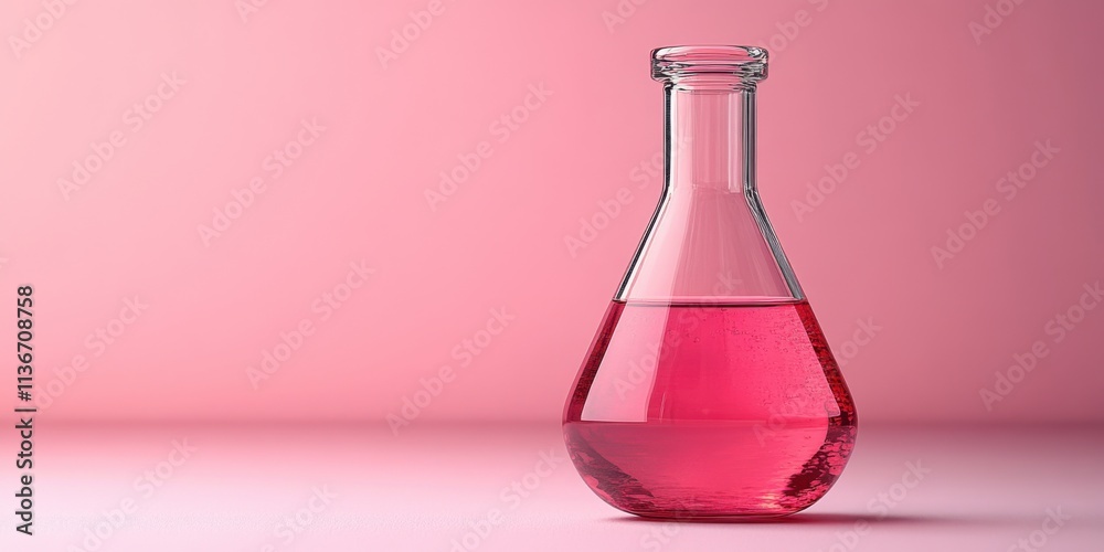 A transparent glass flask filled with colorful liquids. A detailed representation of scientific experiments in the lab. Modern tools and sterile environment for research and discovery A transparent glass flask filled with colorful liquids. A detailed representation of scientific experiments in the lab. Modern tools and sterile environment for research and discovery