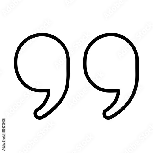 quotation marks icon, book lovers day line art, book lovers day icon - simple black line art icon of quotation marks, for book lovers day celebrations. book lovers day vector art.