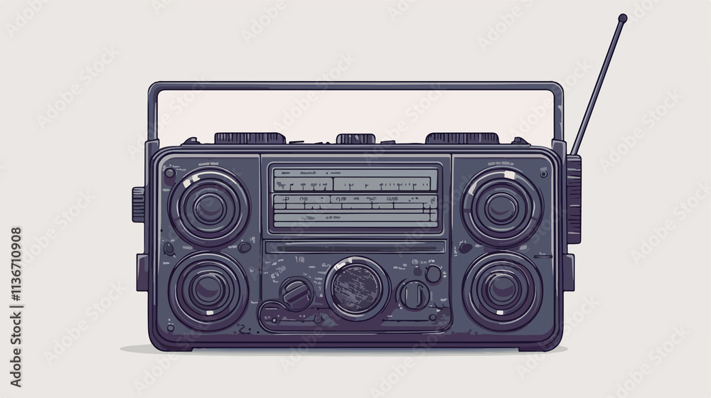 Fototapeta premium Portable Radio Set Line Icon for Web and Mobile Usage