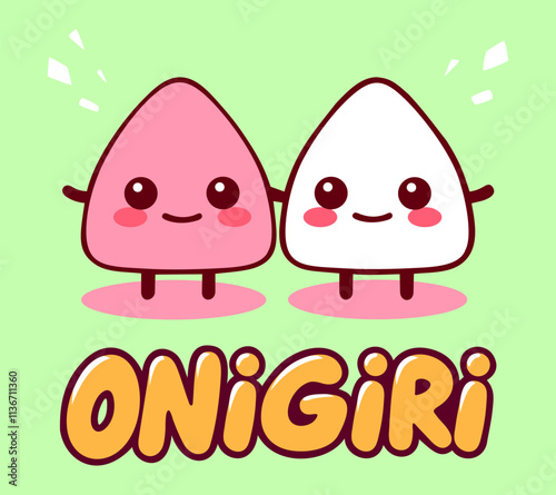 Onigiri. Cute kawaii vector illustration