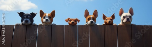 Pets gazes over a board fence photo