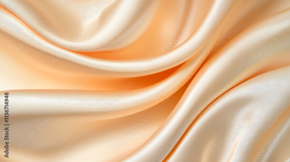 A close up shot of a beige satin fabric A close up shot of a beige satin fabric