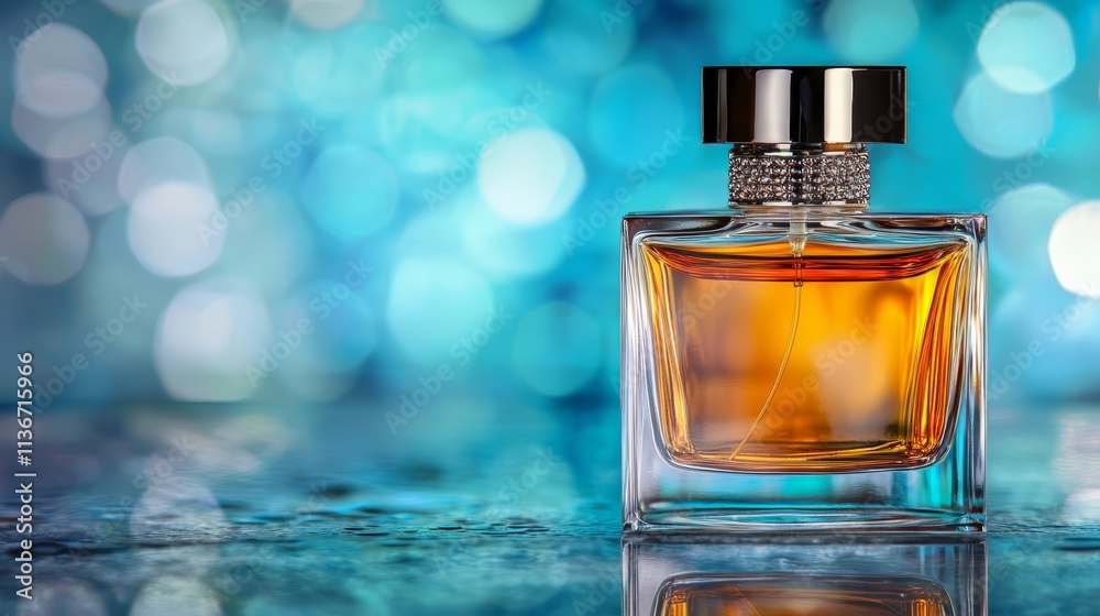 A bottle of perfume sitting on top of a table A bottle of perfume sitting on top of a table