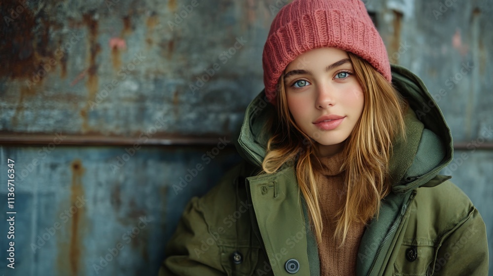 Portrait of a young woman with natural beauty in a city setting during golden hour Portrait of a young woman with natural beauty in a city setting during golden hour