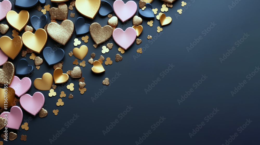 custom made wallpaper toronto digitalA black background with gold and pink hearts