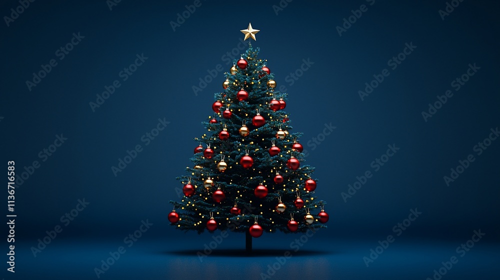 Decorated Christmas tree on blue background. Decorated Christmas tree on blue background.