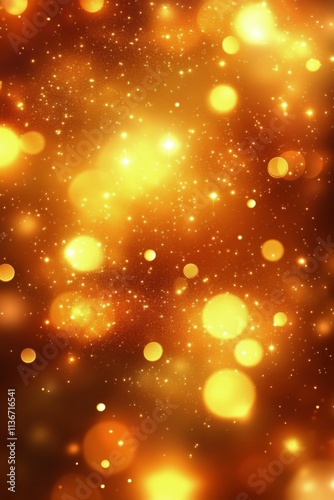 Golden bokeh background with sparkling lights for festive celebrations and events