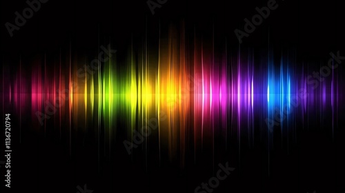 Colorful vibrant sound wave audio frequency equalizer visualization.