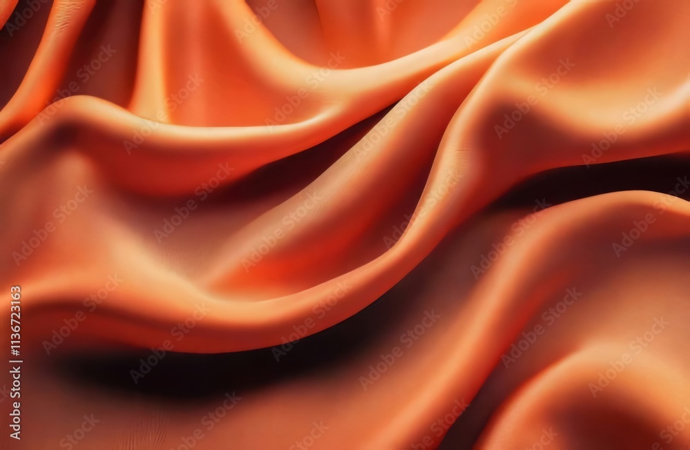 Wavy orange fabric folds softly. Wavy orange fabric folds softly.