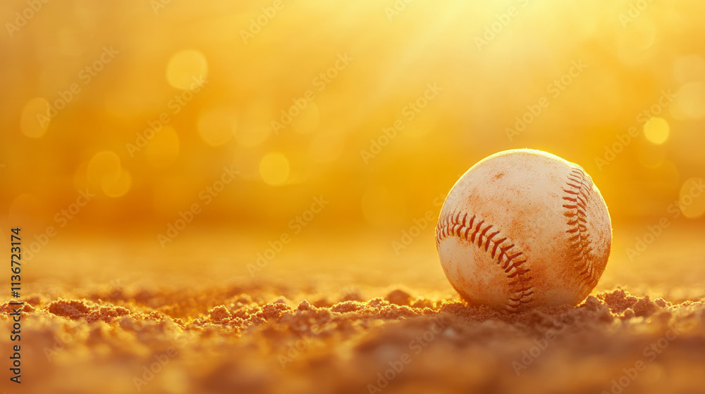 A baseball rests on a sunlit, dusty field, capturing the essence of a warm, golden afternoon perfect for a game. A baseball rests on a sunlit, dusty field, capturing the essence of a warm, golden afternoon perfect for a game.