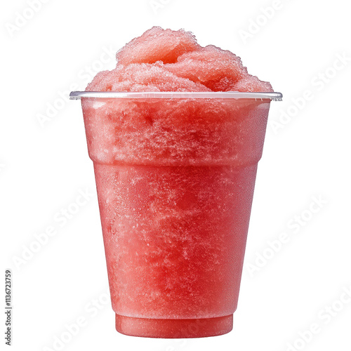 Refreshing slush drink in a clear cup. transparent background