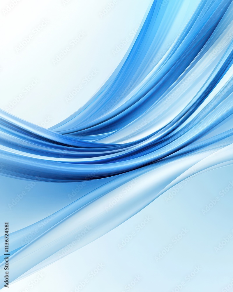 Flowing Waves of Blue Create an Abstract Representation of Quantum Energy in Motion