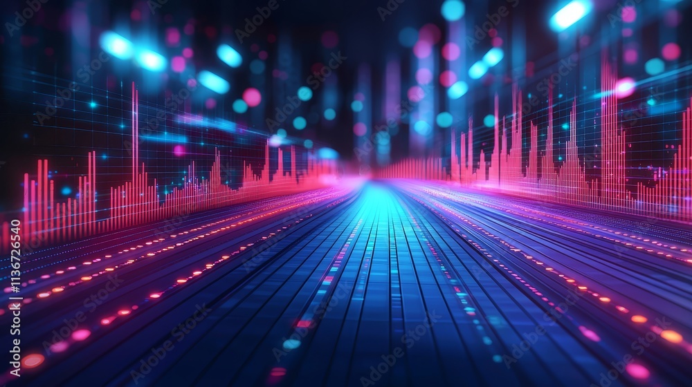 a futuristic city with a lot of lights on it a futuristic city with a lot of lights on it