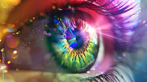 Human Multicolored Iris of the Eye Animation photo