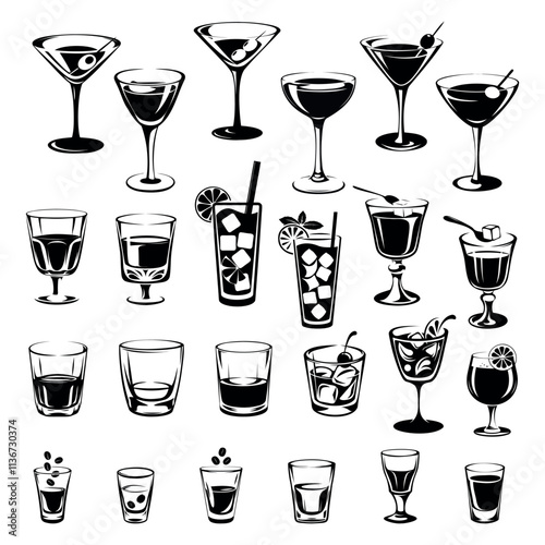 set of cocktails
