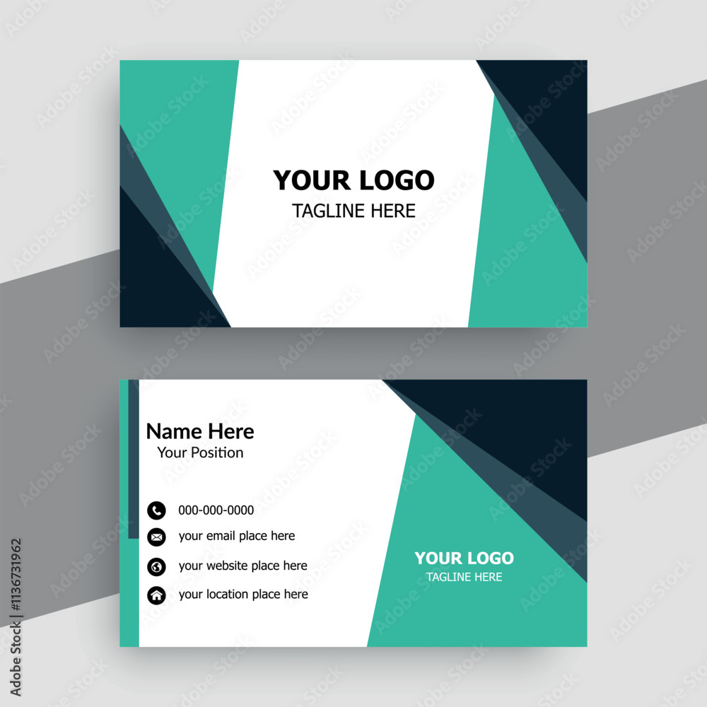 Naklejka premium professional modern luxury business card template design 