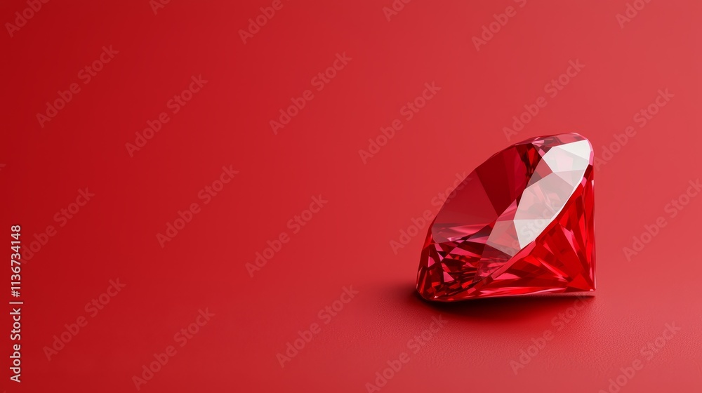 A red diamond on a red surface A red diamond on a red surface