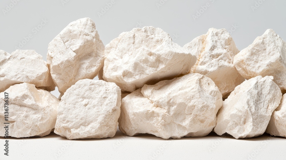 A pile of white rocks sitting on top of a table A pile of white rocks sitting on top of a table
