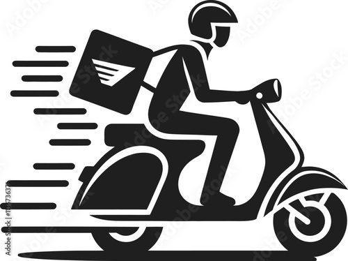 Free Shipping motorbike food delivery boy icon in Vector illustration, delivery boy icon