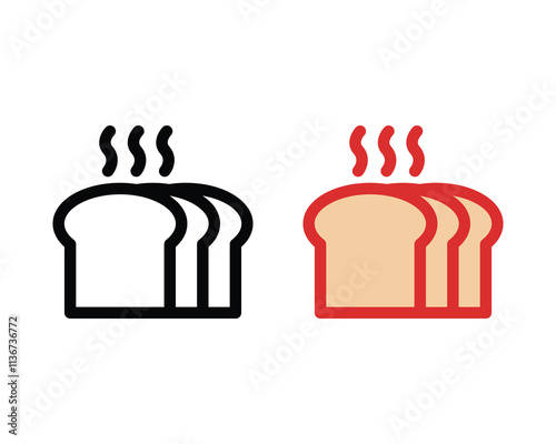 Flat bread icon vector illustration