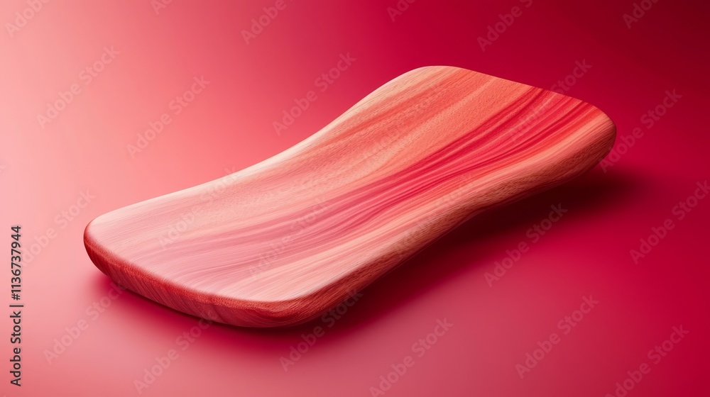 Fototapeta premium A wooden object on a red background