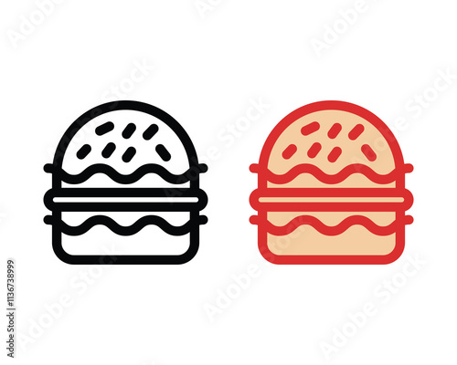 flat hamburger icon vector illustration