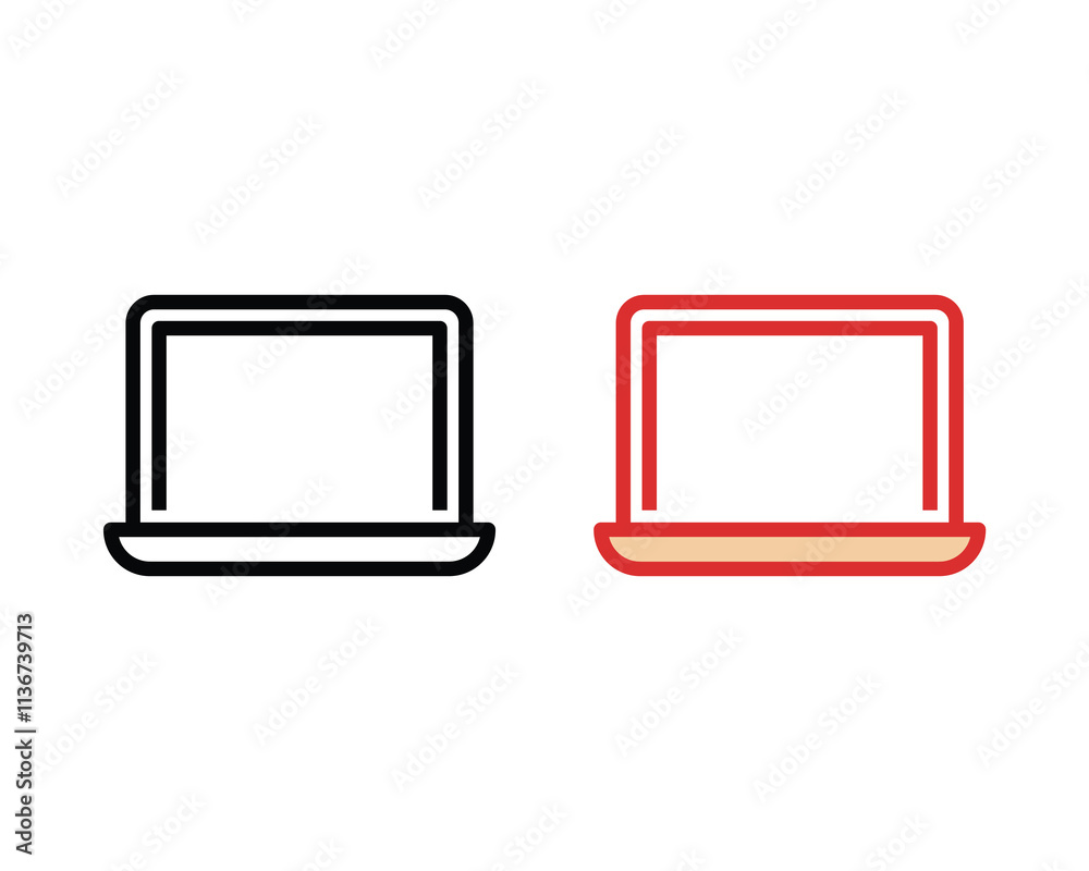 flat laptop icon vector illustration flat laptop icon vector illustration