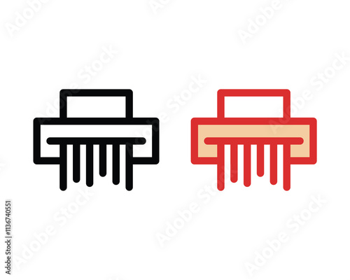 flat paper shredder icon vector illustrator