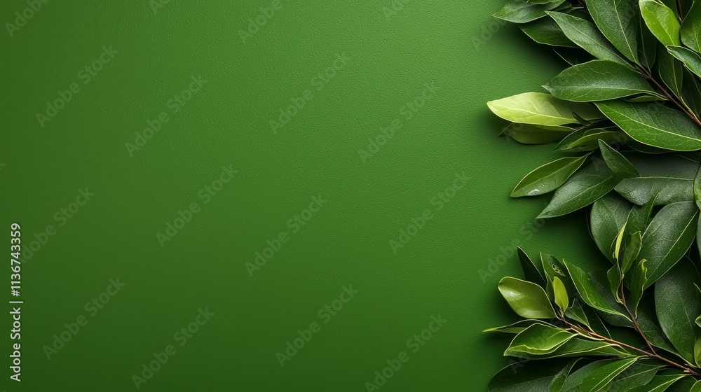Fototapeta premium green leaves on a green background