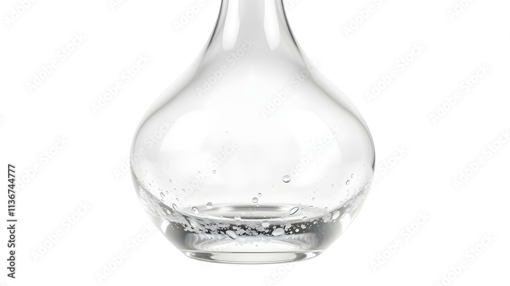 A sparkling clear glass wine decanter with elegant curves, isolated on a white background, full depth of field. A sparkling clear glass wine decanter with elegant curves, isolated on a white background, full depth of field.