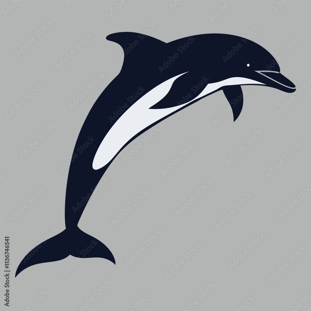 Obraz premium dolphin silhouette vector design art and illustration