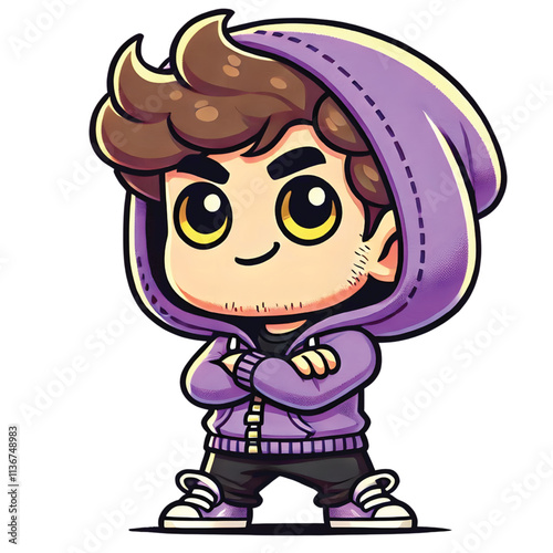 cute cartoon character with hoodie