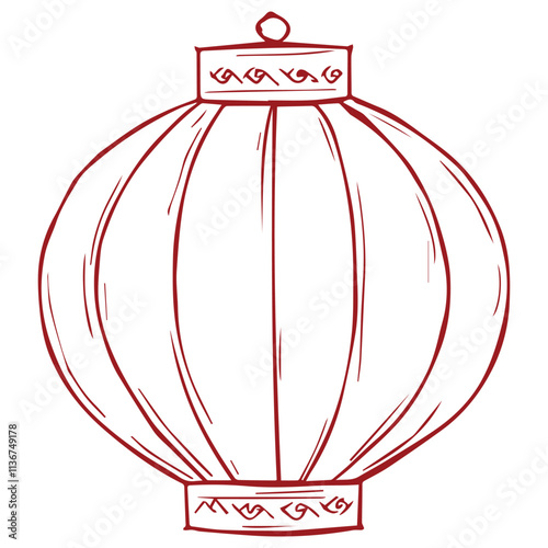 Traditional Chinese lanterns for Lunar new year. red lamps festival 3d chinatown traditional realistic element vector