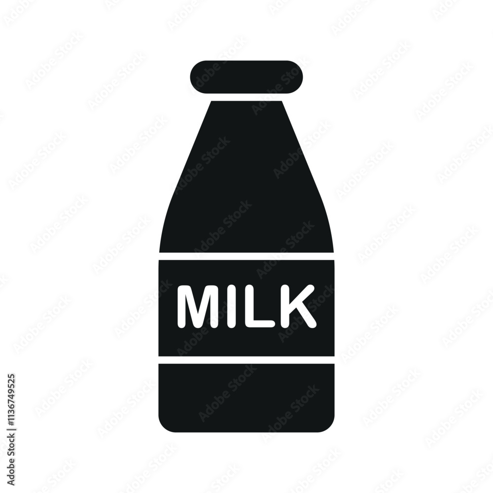 Obraz premium Milk bottle drink icon features a clean and minimalist design