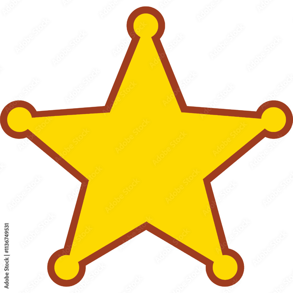 sheriff star badge. Vector Sheriff star icon. Cow boy sheriff star badge. Vector Sheriff star icon. Cow boy