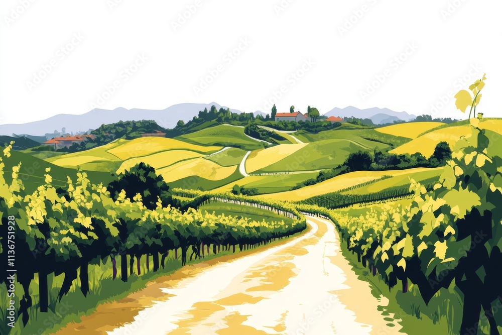 Naklejka premium Serene Porto Marathon Vineyard Landscape