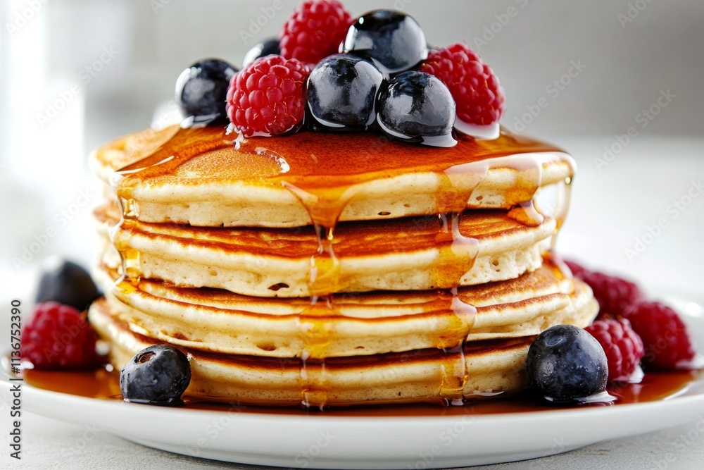 Fluffy Pancakes With Fresh Berries Fluffy Pancakes With Fresh Berries