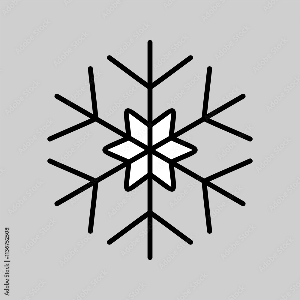 Fototapeta premium Snowflakes vector icon. Winter sign