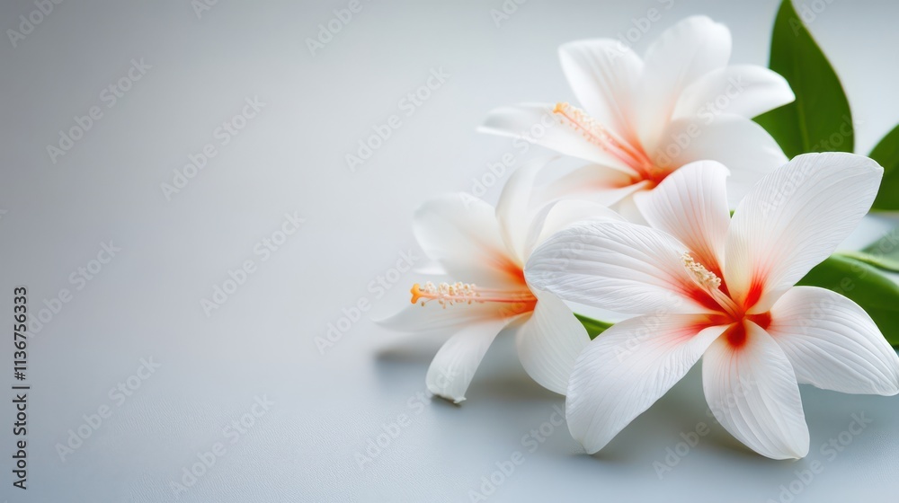 Fototapeta premium Elegant White Flowers Soft Bloom Nature Photography Floral Background