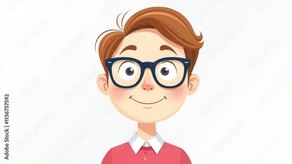 avatar of a nerd man with glasses on a white background. avatar of a nerd man with glasses on a white background.