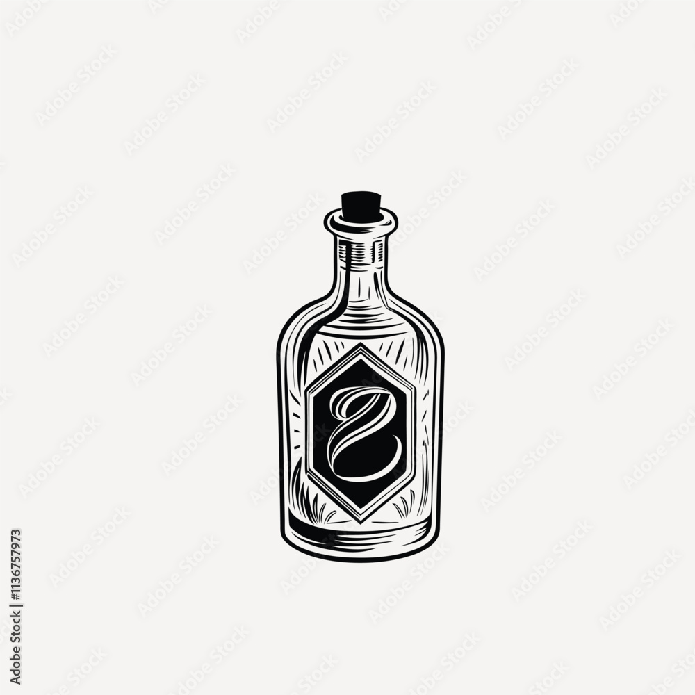 Natural oil infused with green herbs in a glass bottle, wellness and organic aesthetic Isolated vector illustration Natural oil infused with green herbs in a glass bottle, wellness and organic aesthetic Isolated vector illustration