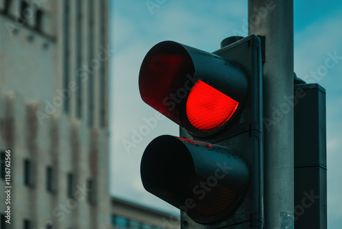 Red light on traffic semaphore