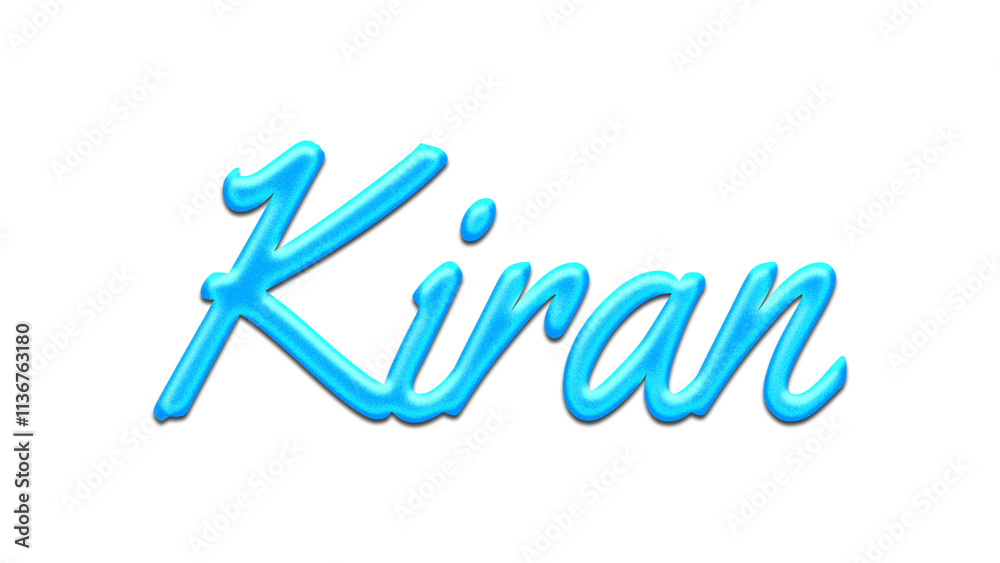 Glowing blue effect of name Kiran on white background. Glowing blue effect of name Kiran on white background.