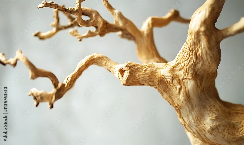 Fototapeta premium Dried Twisted Tree Branch Close Up Detail
