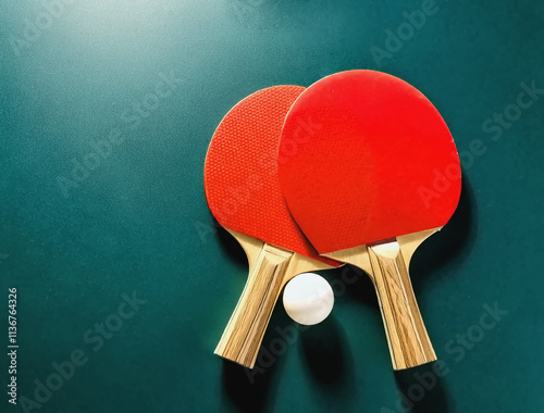 Firefly table tennis paddles and a ping pong ball AI