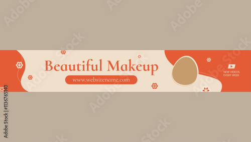 Makeup tutorial channel banner or simple makeup channel art template
