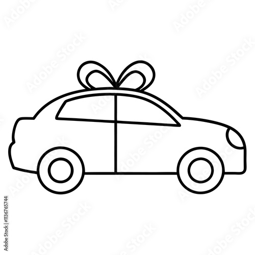 Gift car isolated on icon vectors on white bacetore.